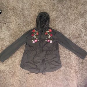 Dark green thigh length jacket